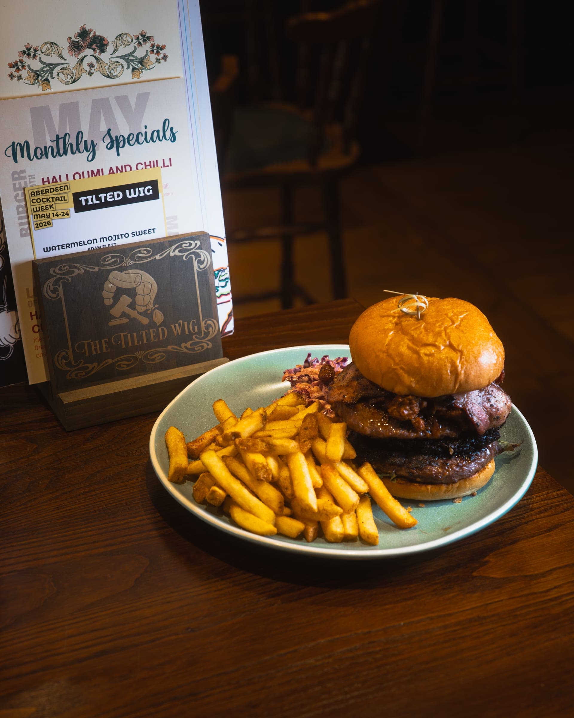 Burger at The Tilted Wig