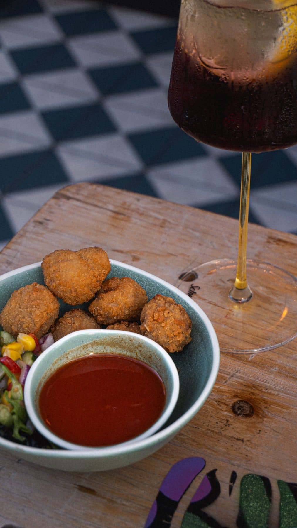 Macaroni bites with a dip at The Tilted Wig