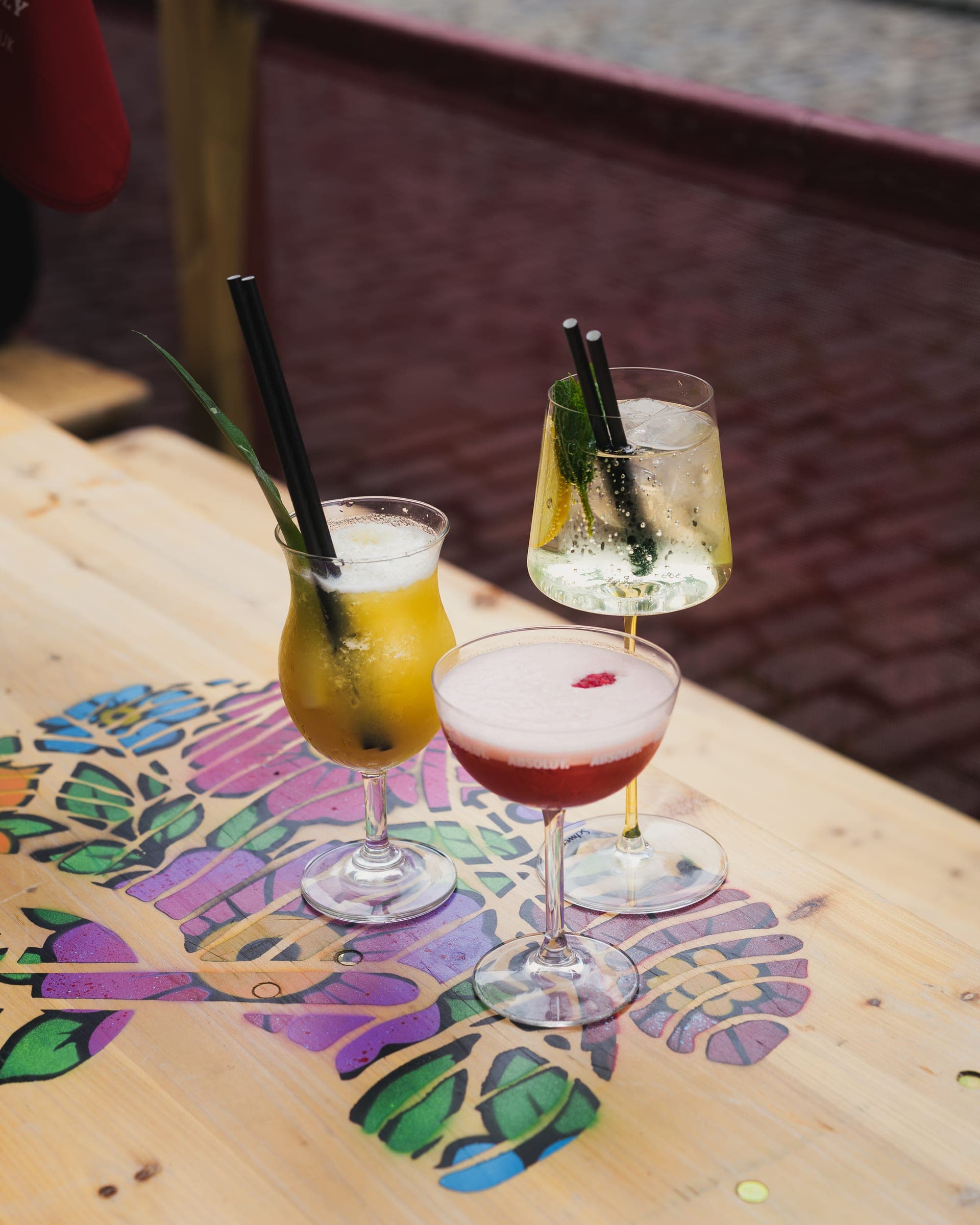 Cocktails on the Tilted Wig terrace