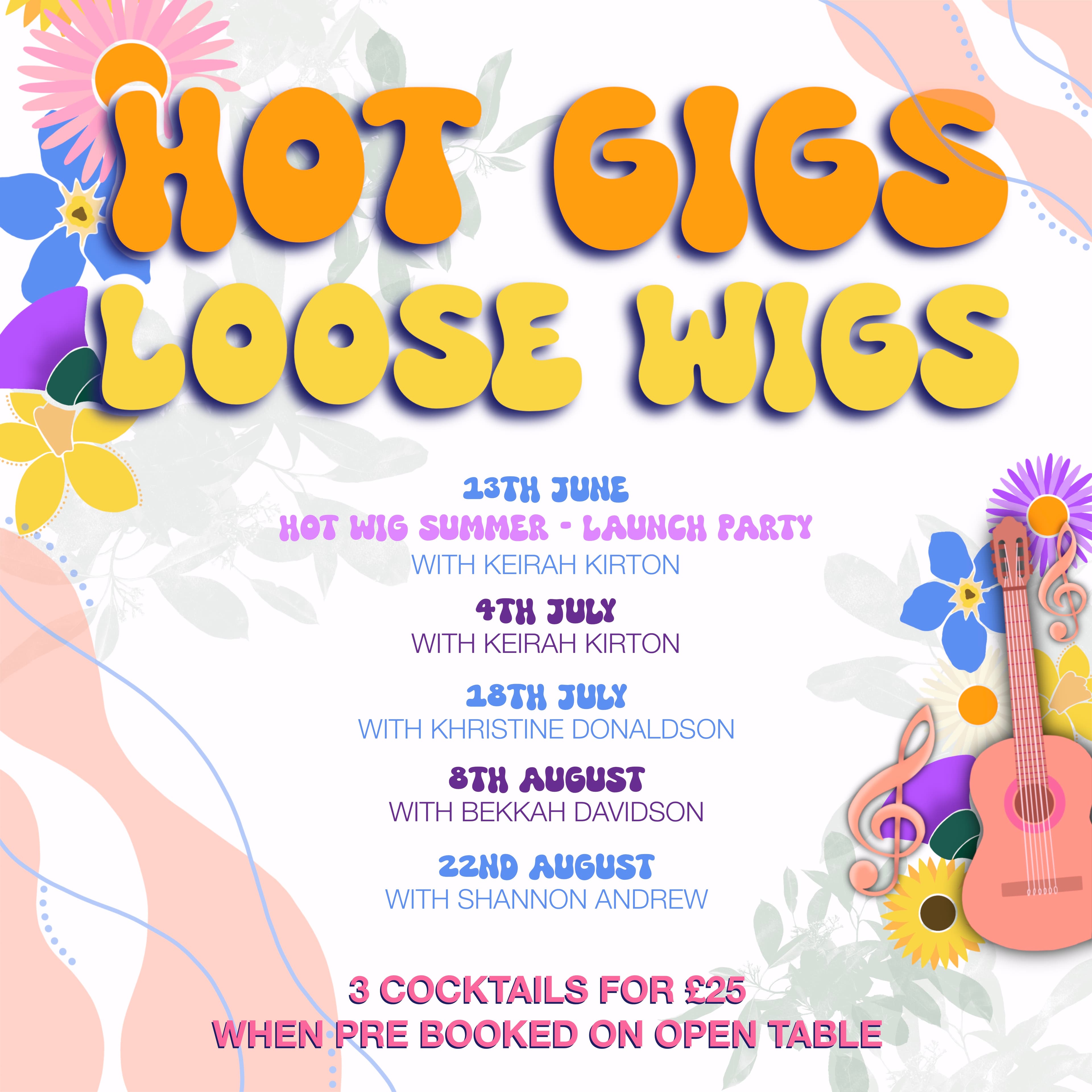 Hot Gigs Loose Wigs live music at The Tilted Wig